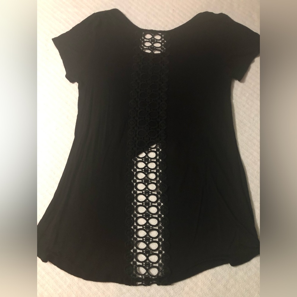 Black Lace Back Top